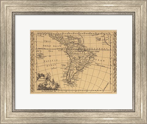 Framed South America, 1802 Print