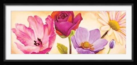 Framed Danse De Fleurs I Print