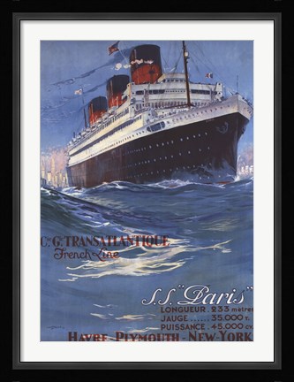 Framed S.S Paris Print