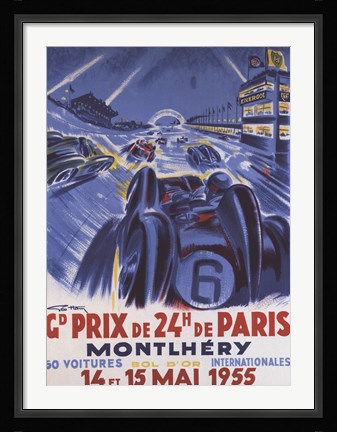 Framed Grand Prix De Montlhery Print