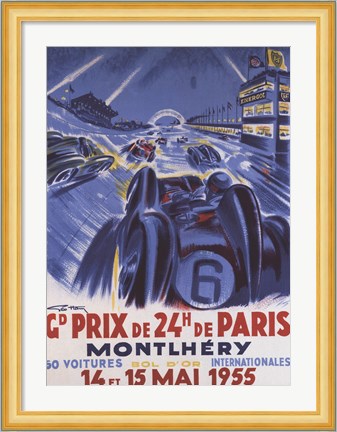 Framed Grand Prix De Montlhery Print