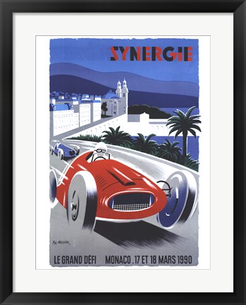 Framed Le Grand Defi Monaco 18 Mars 1990 Print