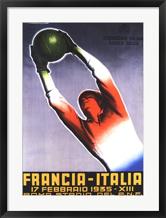 Framed Francia Italia Foot Ball 1935 Print
