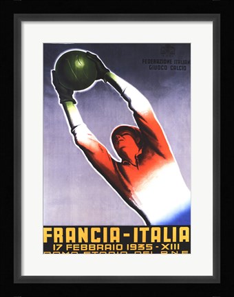 Framed Francia Italia Foot Ball 1935 Print