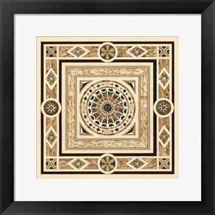 Framed Fontainebleau Mosaique I Print