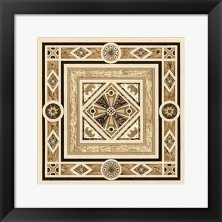 Framed Fontainebleau Mosaique II Print