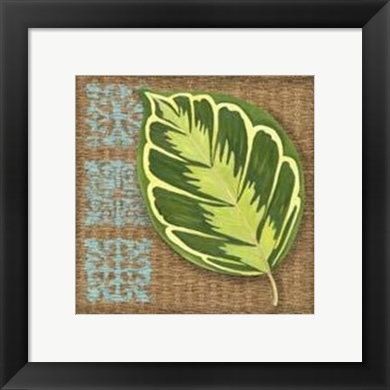 Framed Block Print Palm III Print
