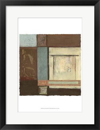 Framed Chinese Scroll In Blue IV Print