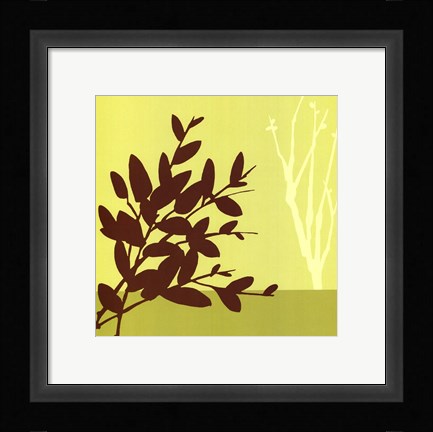 Framed Metro Leaves In Chartreuse I Print