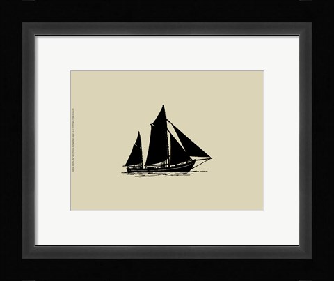 Framed Ship Silhouette II Print
