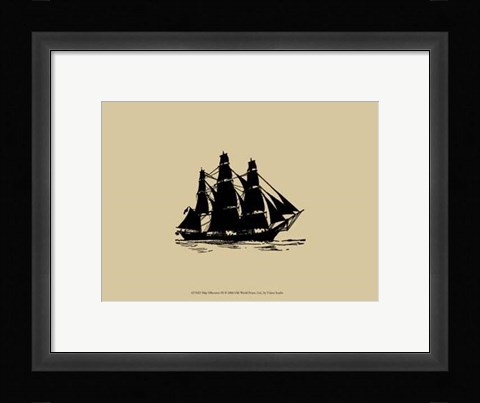 Framed Ship Silhouette III Print