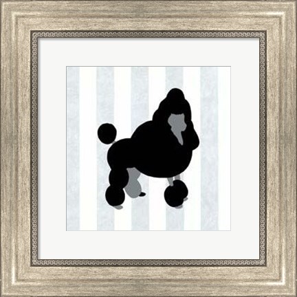 Framed Poodle In Neutral Print