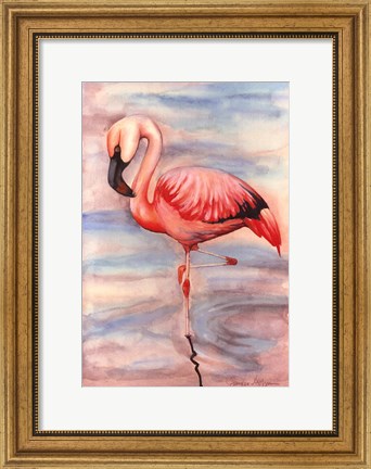 Framed Pink Flamingo II Print