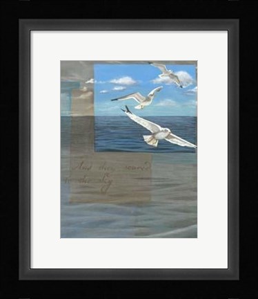 Framed Three White Gulls III Print