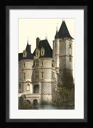 Framed French Chateaux In Blue II Print