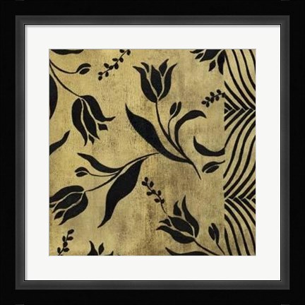 Framed Petals And Herringbone I Print