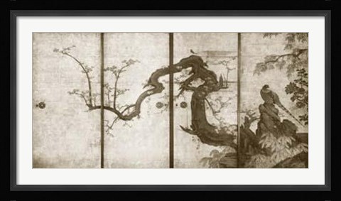 Framed Cherry Blossoms And Pheasant Print