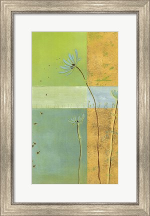 Framed Blue Seedlings II Print