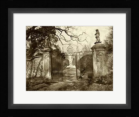 Framed Sepia Garden View I Print