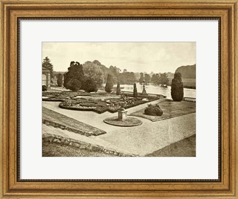 Framed Sepia Garden View III Print