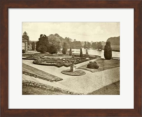 Framed Sepia Garden View III Print