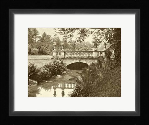 Framed Sepia Garden View V Print