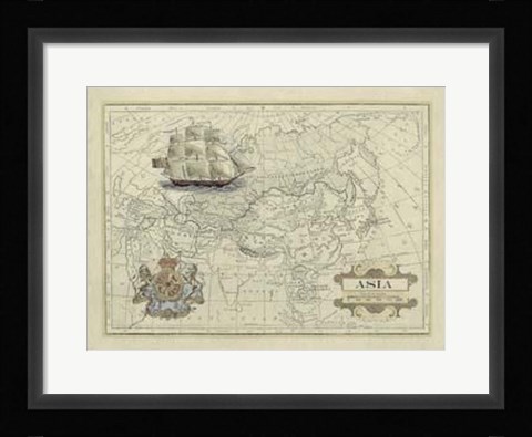 Framed Antique Map Of Asia Print