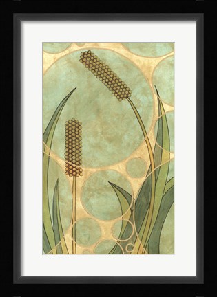 Framed Tranquil Cattails II Print