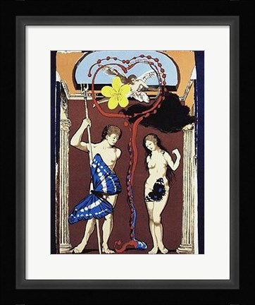 Framed Lovers, Adam and Eve (Le) Print