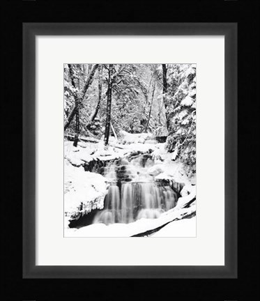 Framed Winter Waterfall Print