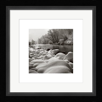 Framed River In Winter Print