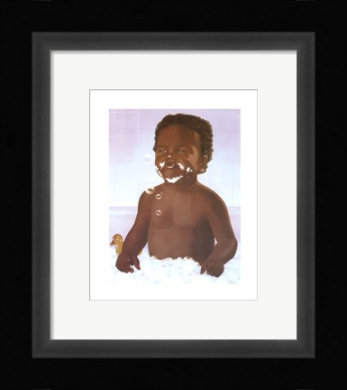 Framed Bubble Bath Boy Print