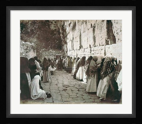 Framed Jews At the Wailing Wall in Jerusalem Print