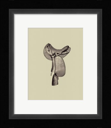 Framed Antique Saddle I Print