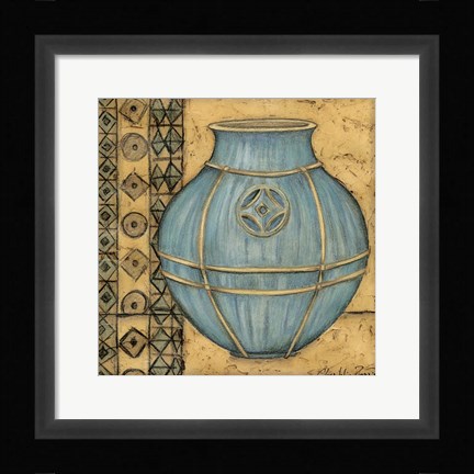 Framed Square Cerulean Pottery I Print