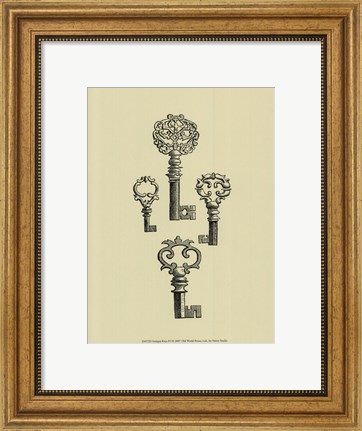 Framed Antique Keys IV Print