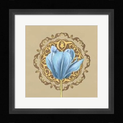 Framed Gilded Tulip Medallion I Print