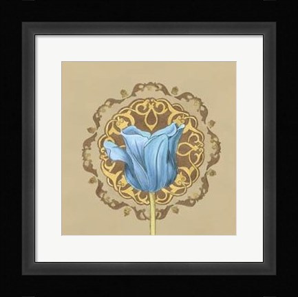 Framed Gilded Tulip Medallion II Print