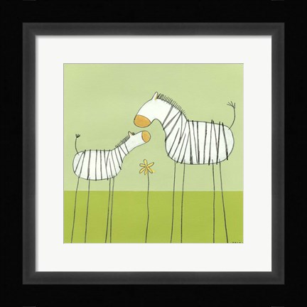 Framed Stick-Leg Zebra II Print