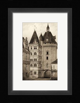 Framed Small Sepia Chateaux VI Print