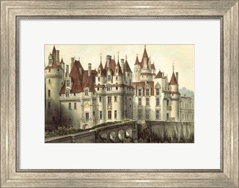 Framed Petite French Chateaux VII Print