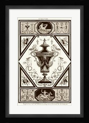 Framed Sepia Pergolesi Urn I Print