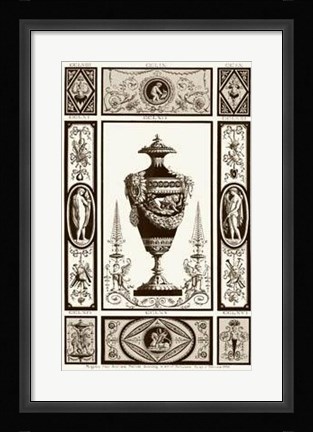 Framed Sepia Pergolesi Urn II Print
