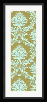 Framed Vivid Damask In Gold I Print
