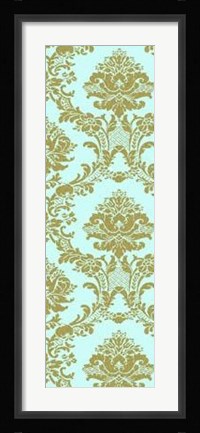 Framed Vivid Damask In Gold II Print