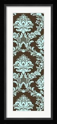Framed Vivid Damask In Blue I Print