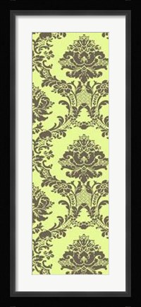 Framed Vivid Damask In Green II Print
