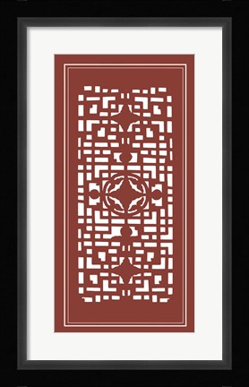Framed Shoji Screen In Cinnabar IV Print