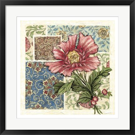 Framed Rose Chintz I Print