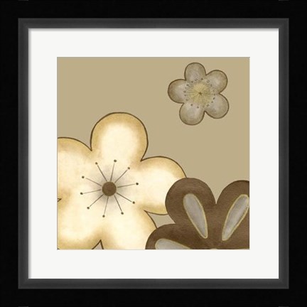 Framed Pop Blossoms In Neutral I Print